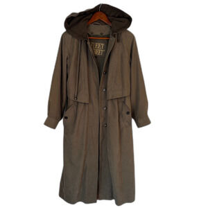 VTG Fleet Street Hooded Insulated (Liner) Classic Trench Coat Brown Size 8P